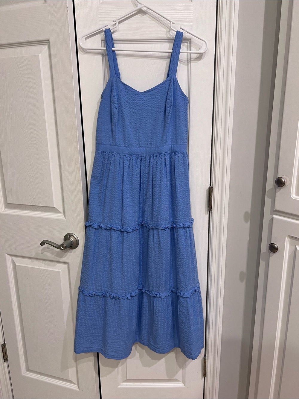Japna Light Blue Tiered Midi Dress